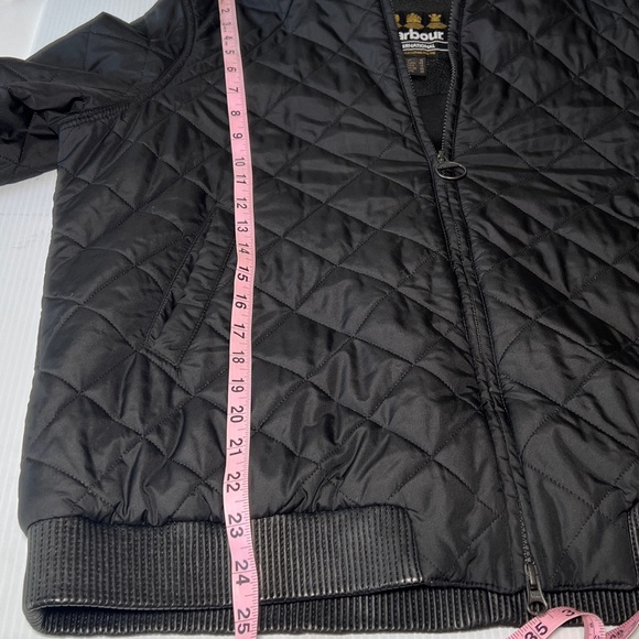 Barbour Women’s Leather Trim Streak Quilted Motorcycle Bomber Jacket /14 - Picture 10 of 16